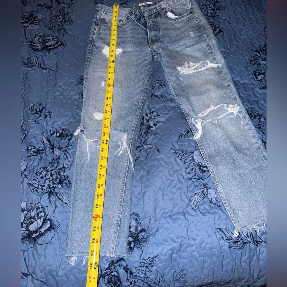 GRLFRND Distressed Light Blue Jeans - Picture 2 of 8
